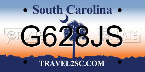 G628JS South Carolina License Plate