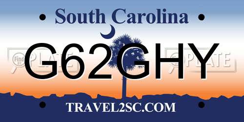 G62GHY South Carolina License Plate