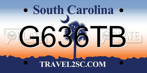 G636TB South Carolina License Plate