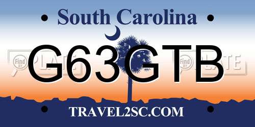 G63GTB South Carolina License Plate