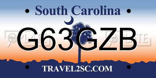 G63GZB South Carolina License Plate