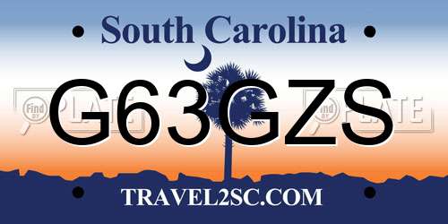 G63GZS South Carolina License Plate