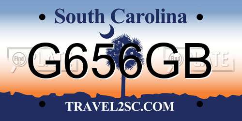 G656GB South Carolina License Plate
