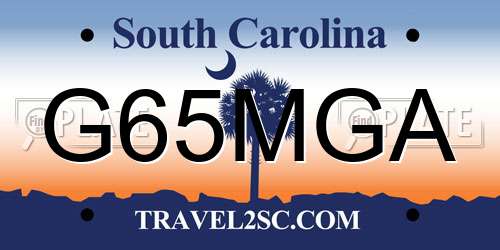 G65MGA South Carolina License Plate