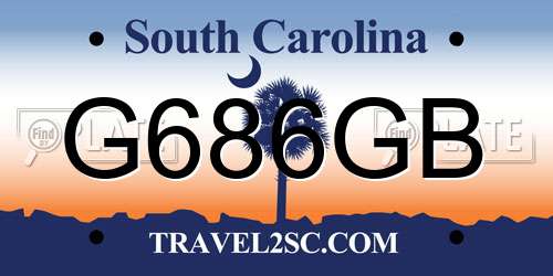 G686GB South Carolina License Plate