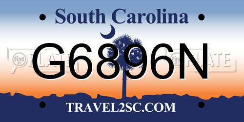 G6896N South Carolina License Plate