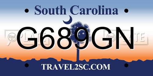 G689GN South Carolina License Plate