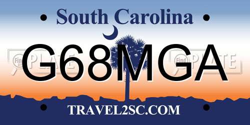 G68MGA South Carolina License Plate