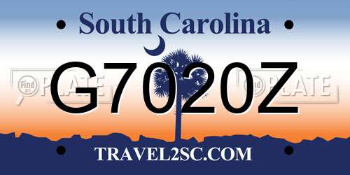 G7020Z South Carolina License Plate