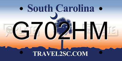G702HM South Carolina License Plate