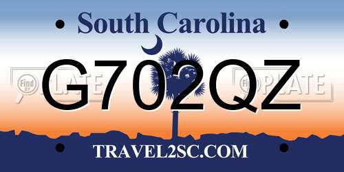 G702QZ South Carolina License Plate