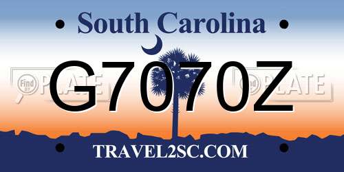 G7070Z South Carolina License Plate