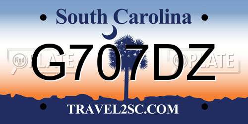 G707DZ South Carolina License Plate