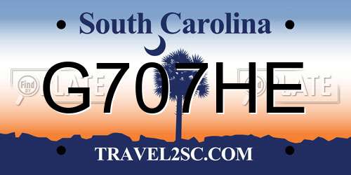 G707HE South Carolina License Plate