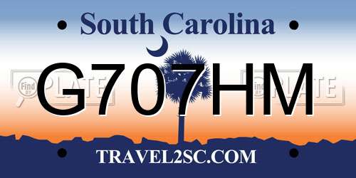 G707HM South Carolina License Plate
