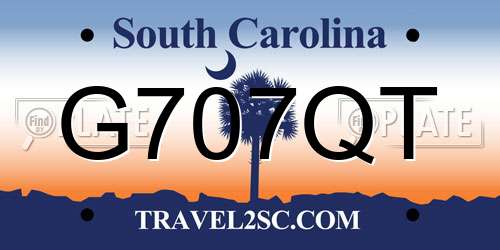 G707QT South Carolina License Plate