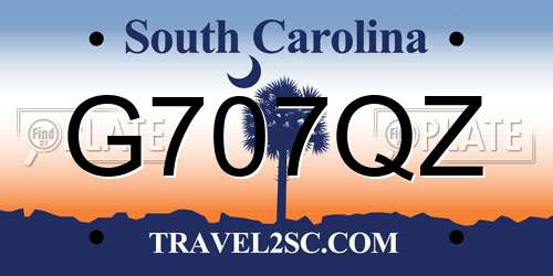 G707QZ South Carolina License Plate