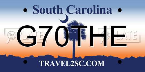 G70THE South Carolina License Plate