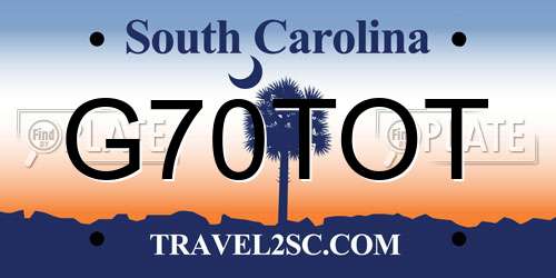 G70TOT South Carolina License Plate