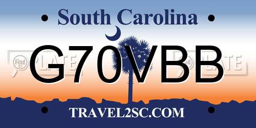 G70VBB South Carolina License Plate