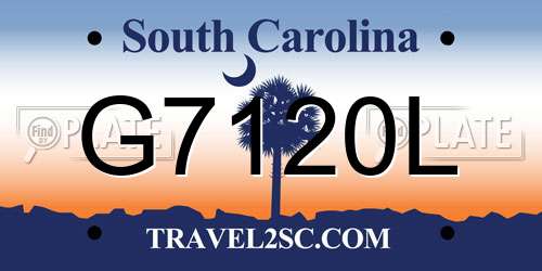 G7120L South Carolina License Plate