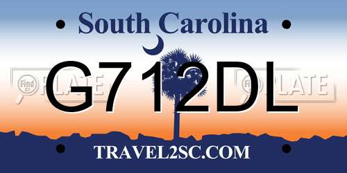 G712DL South Carolina License Plate
