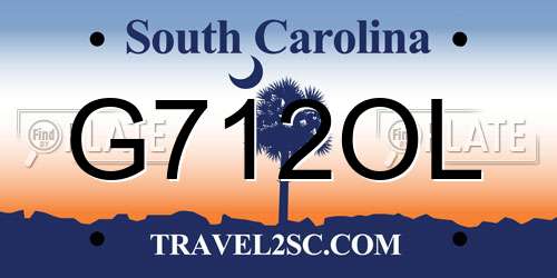 G712OL South Carolina License Plate