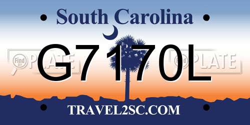 G7170L South Carolina License Plate