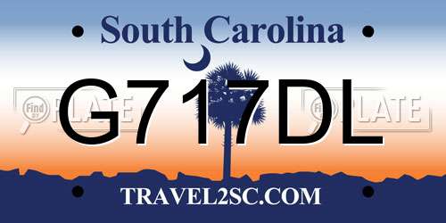 G717DL South Carolina License Plate