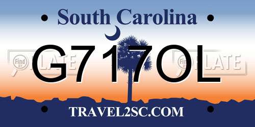 G717OL South Carolina License Plate