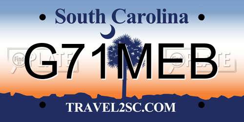 G71MEB South Carolina License Plate