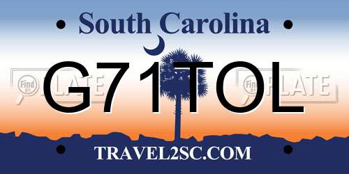 G71TOL South Carolina License Plate