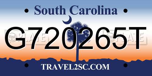G720265T South Carolina License Plate