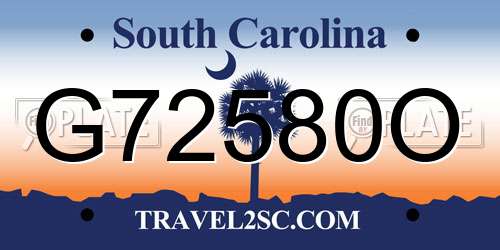 G72580O South Carolina License Plate