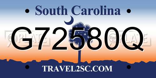 G72580Q South Carolina License Plate
