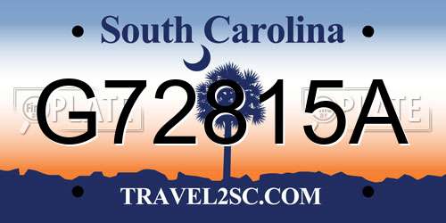 G72815A South Carolina License Plate
