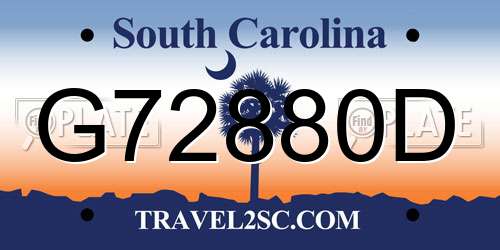 G72880D South Carolina License Plate