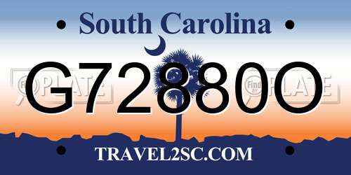 G72880O South Carolina License Plate