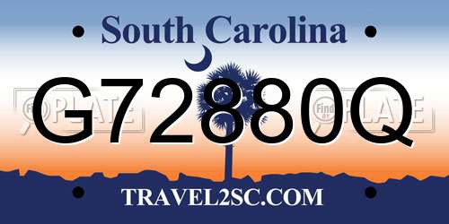 G72880Q South Carolina License Plate