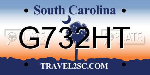 G732HT South Carolina License Plate