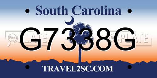 G7338G South Carolina License Plate