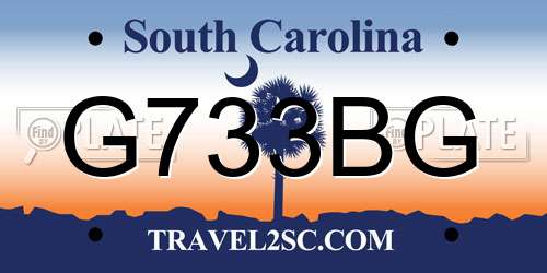G733BG South Carolina License Plate