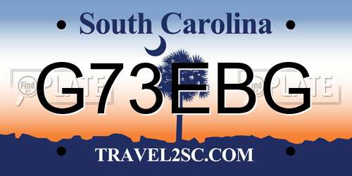 G73EBG South Carolina License Plate