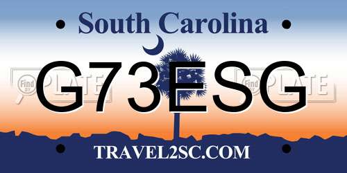 G73ESG South Carolina License Plate