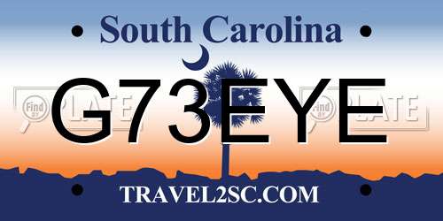 G73EYE South Carolina License Plate