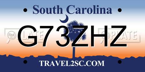 G73ZHZ South Carolina License Plate