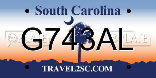 G743AL South Carolina License Plate