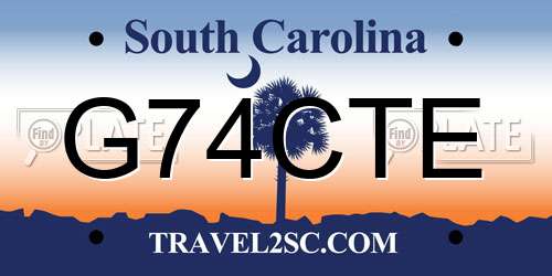G74CTE South Carolina License Plate