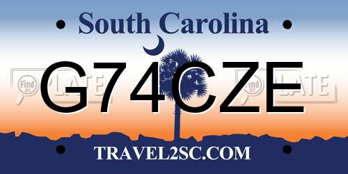 G74CZE South Carolina License Plate