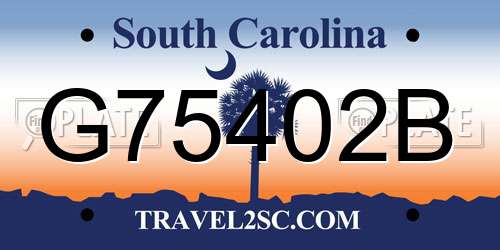 G75402B South Carolina License Plate
